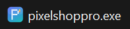 The file pixelshoppro.exe with the Pixel Shop Pro icon